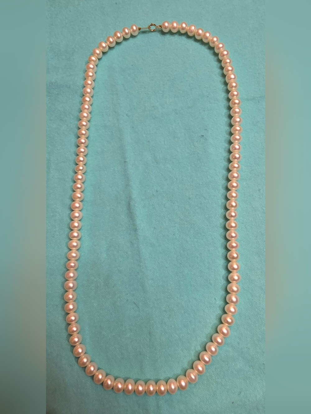 10K WHITE CULTURED PEARL NECKLACE 20 IN 6MM